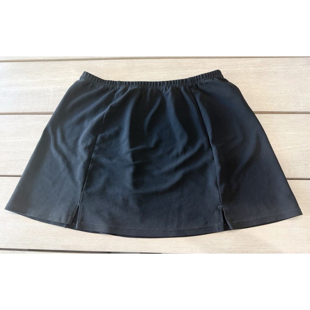 Courtside Apparel Womens Black Athletic Skirt Large Athletic Tennis Golf Stretch